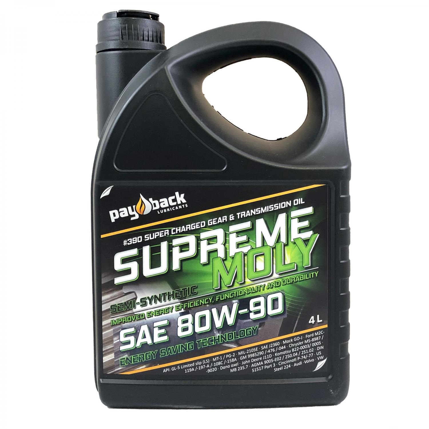  #390 G SUPREME MOLY SYNTHETIC API GL-5 LS  (SAE 80W-90) 1L (Finns även i 4 L)