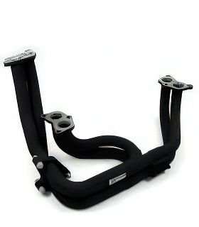 RCM BLACK CERAMIC COATED TWIN SCROLL STAINLESS STEEL TUBULAR EXHAUST MANIFOLD